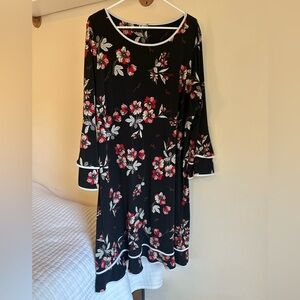 Alfani‎ Black Dress with Red and White Floral Design